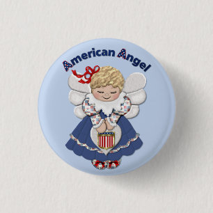 Badge Rond 2,50 Cm Angel américain