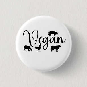 Badge Rond 2,50 Cm Animaux végétaliens