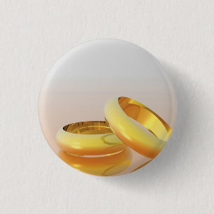 Badge Rond 2,50 Cm Anneaux Mariages d'or