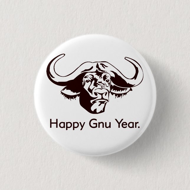 Badge Rond 2,50 Cm Année heureuse de gnou (Devant)