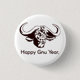 Badge Rond 2,50 Cm Année heureuse de gnou