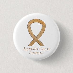 Badge Rond 2,50 Cm Annexe Cancer Sensibilisation à l'ambre Étanché