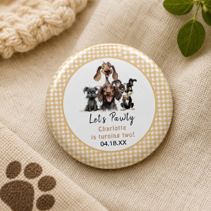 Badge Rond 2,50 Cm Anniversaire Chien Faisons la Fête