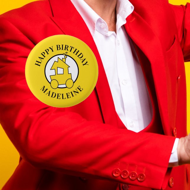 Badge Rond 2,50 Cm Anniversaire de enfant de train (Créateur téléchargé)