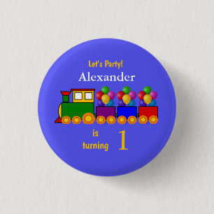 Badge Rond 2,50 Cm Anniversaire du garçon de thème de train le