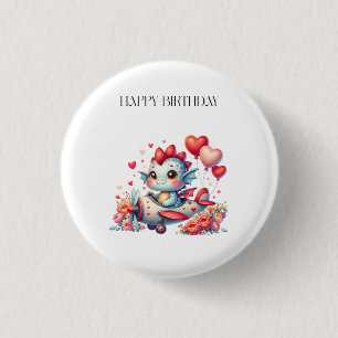 Badge Rond 2,50 Cm Anniversaire du pilote de dragon