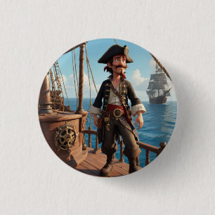 Badge Rond 2,50 Cm Anniversaire du Pirate