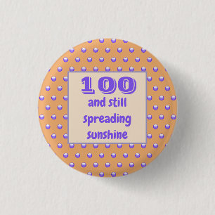 Badge Rond 2,50 Cm Anniversaire Jalon Bleu Pois Célébration