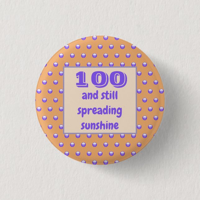 Badge Rond 2,50 Cm Anniversaire Jalon Bleu Pois Célébration (Devant)