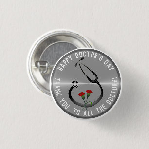 Badge Rond 2,50 Cm Appréciation Docteur Day Stethoscope