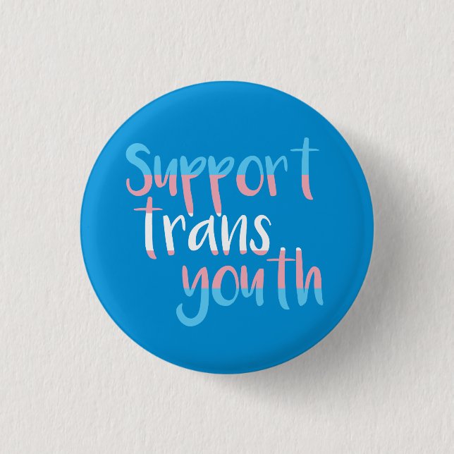 Badge Rond 2,50 Cm Appuyer l'insigne Trans Youth (Devant)
