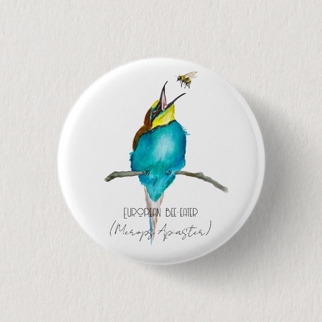Badge Rond 2,50 Cm Aquarelle (Abeille européenne) (Devant)