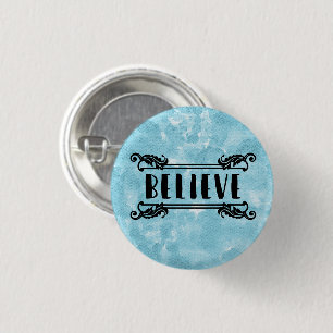 Badge Rond 2,50 Cm Aquarelle bleue - Croire
