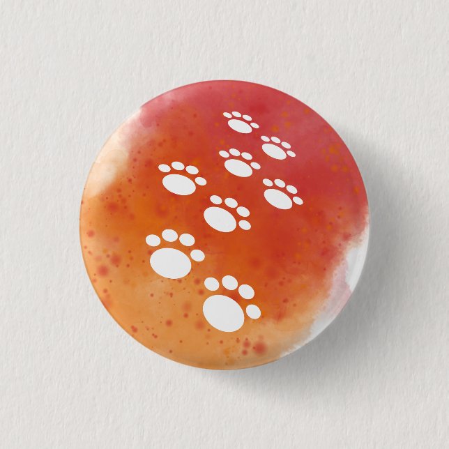 Badge Rond 2,50 Cm Aquarelle Chien Paw Traces (Devant)
