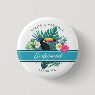 Badge Rond 2,50 Cm Aquarelle Demoiselle d'honneur Téalgique ID577