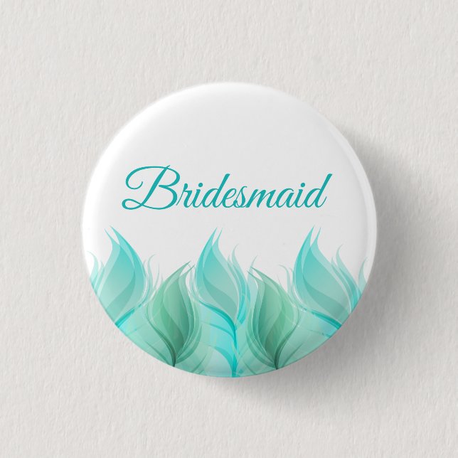 Badge Rond 2,50 Cm Aquarelle Feathers Bridesmaid (Devant)