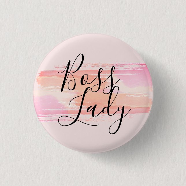 Badge Rond 2,50 Cm Aquarelle Peinture éclats Boss Lady (Devant)