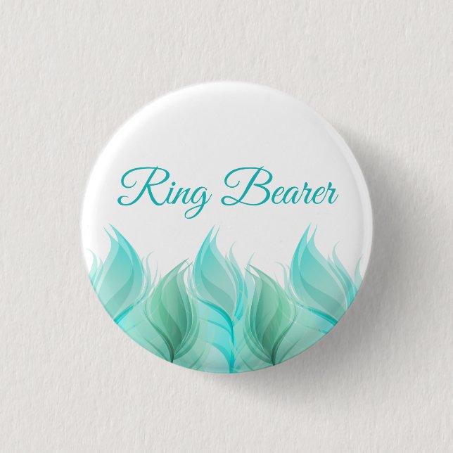 Badge Rond 2,50 Cm Aquarelle Plumes Ring Porteur (Devant)