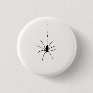 Badge Rond 2,50 Cm Araignée noire sur blanc