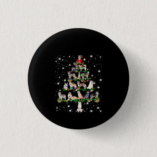 Badge Rond 2,50 Cm Arbre De Noël Husky Couvert De Lampe De Feu