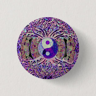 Badge Rond 2,50 Cm Arbre de regard impressionnant de Yin Yang