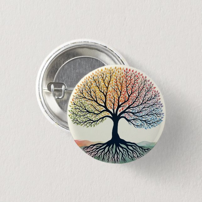 BADGE ROND 2,50 CM ARBRE DE VIE (Devant & derrière)