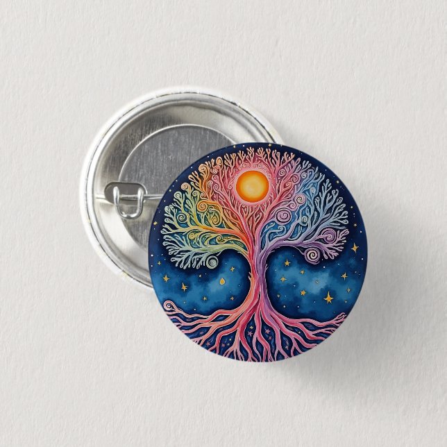 BADGE ROND 2,50 CM ARBRE DE VIE (Devant & derrière)