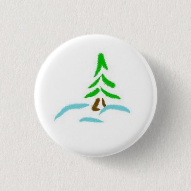 Badge Rond 2,50 Cm Arbre d'hiver (Devant)