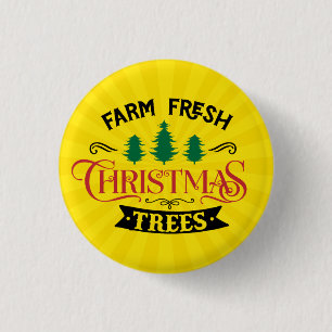 Badge Rond 2,50 Cm Arbres de Noël frais de ferme Design-54394