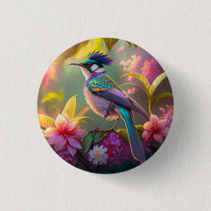 Badge Rond 2,50 Cm Arc-en-ciel bleu à ailes Imaginaire de Sunbird