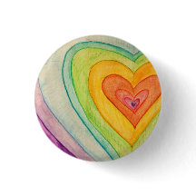Arc-en-ciel Coeurs Boutons d'art ou broches d'ordi