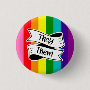 Badge Rond 2,50 Cm Arc-en-ciel - Insigne Pronoun
