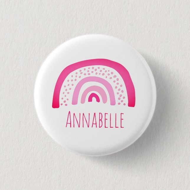 Badge Rond 2,50 Cm Arc-en-ciel rose (Devant)