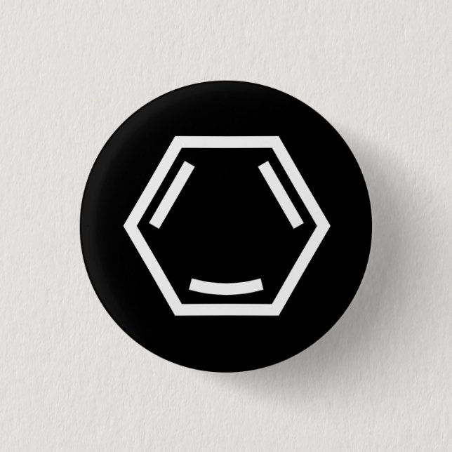 Badge Rond 2,50 Cm Arène heureux (simple, blanc) (Devant)