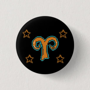 Badge Rond 2,50 Cm ARIES Étoiles