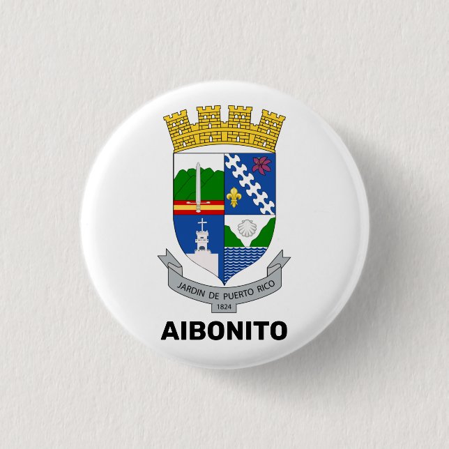 Badge Rond 2,50 Cm Armoiries - Aibonito, Porto Rico (Devant)