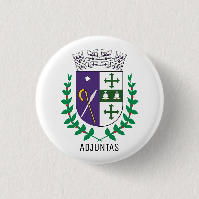 Badge Rond 2,50 Cm Armoiries d'Adjuntas, Porto Rico (Devant)