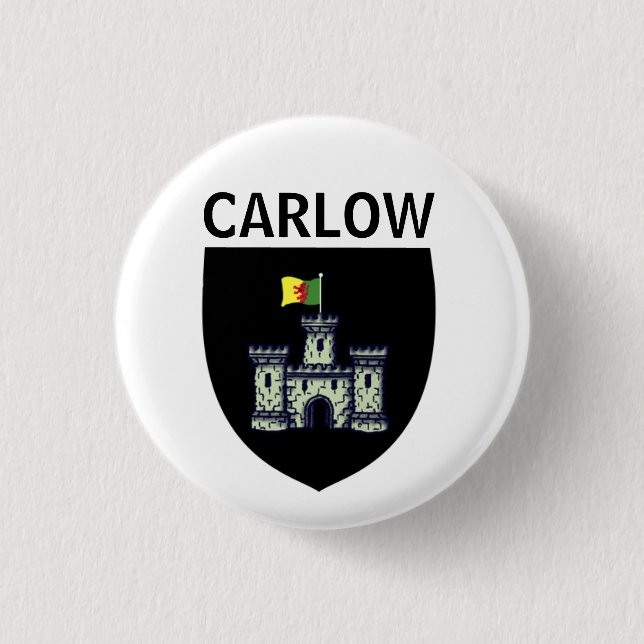 Badge Rond 2,50 Cm Armoiries de Carlow (ville), République d'Irlande (Devant)