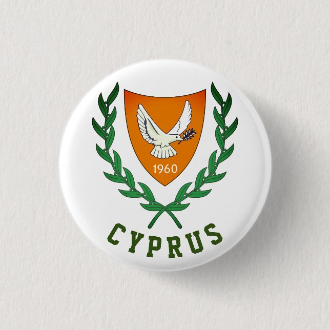 Badge Rond 2,50 Cm Armoiries de CHYPRE (Devant)