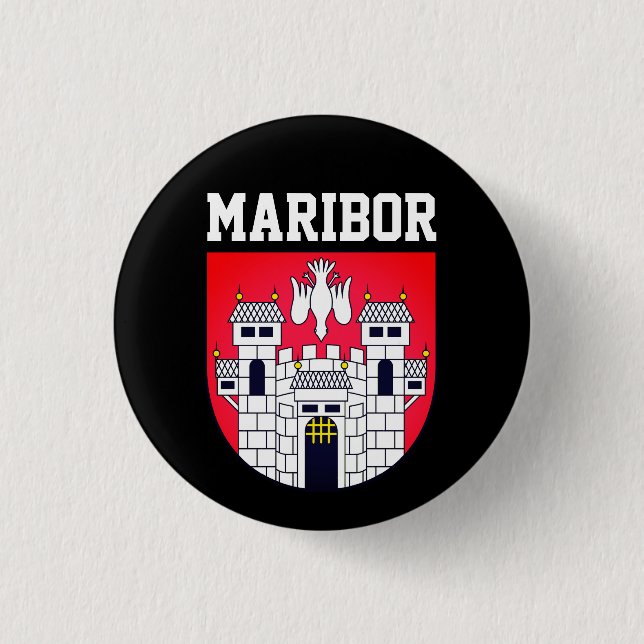 Badge Rond 2,50 Cm Armoiries de Maribor - SLOVENIE (Devant)