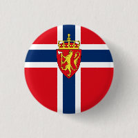 Armoiries de Norvège sur le drapeau de la Norvège,