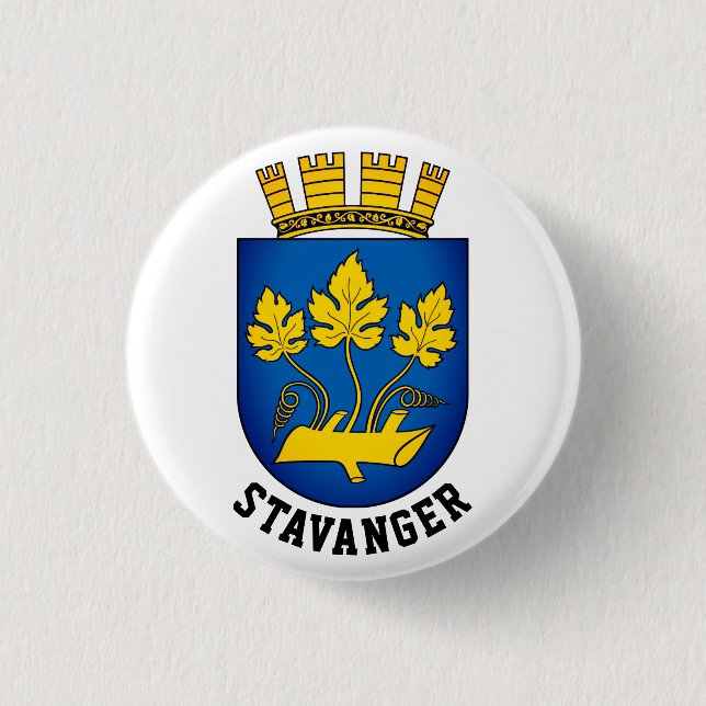 Badge Rond 2,50 Cm Armoiries de Stavanger, Norvège (Devant)
