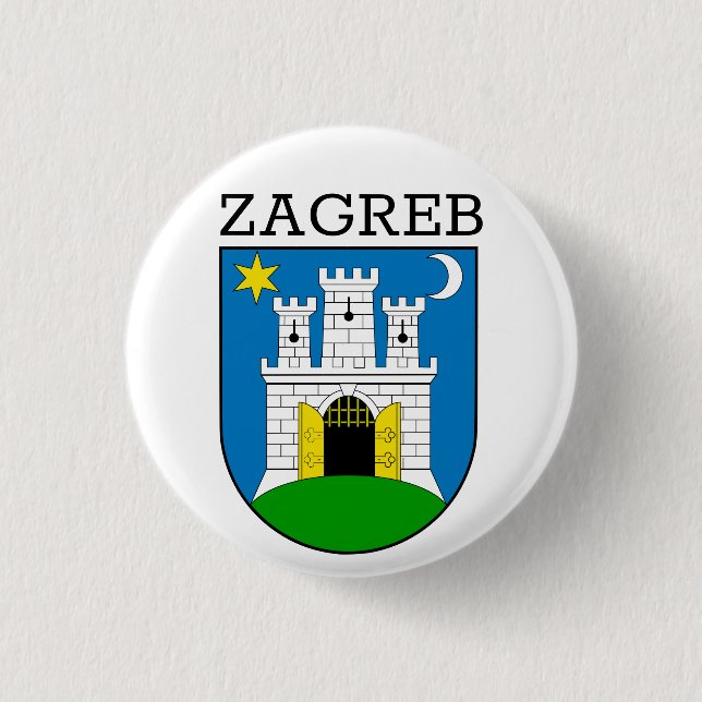 Badge Rond 2,50 Cm Armoiries de Zagreb (Devant)