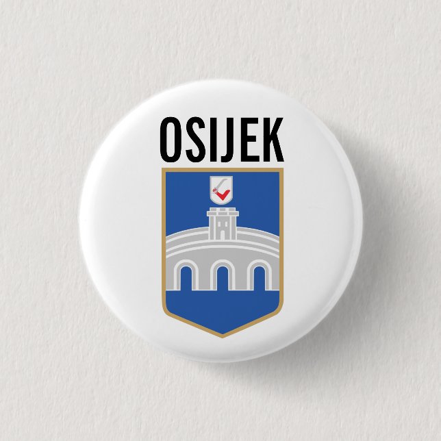 Badge Rond 2,50 Cm Armoiries d'Osijek, Croatie (Devant)