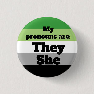 Badge Rond 2,50 Cm Aromantic/Aro Ils/Elle Pronounes