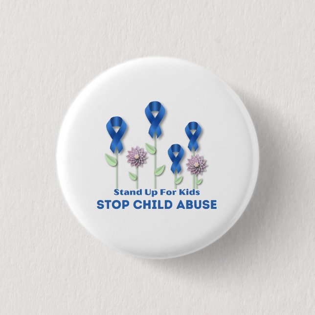 Badge Rond 2,50 Cm Arrêter la maltraitance infantile (Devant)
