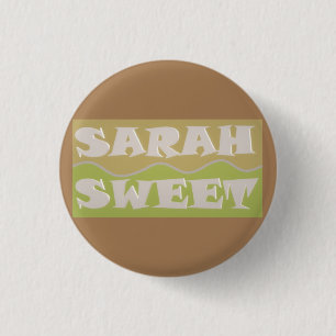 Badge Rond 2,50 Cm Art à motifs couleur sable conçu pour Sarah