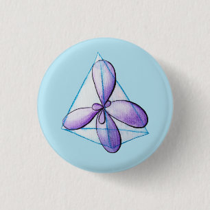 Badge Rond 2,50 Cm Art de chimie organique - Dessin de la molécule de