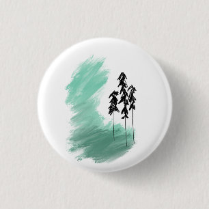 Badge Rond 2,50 Cm art de l'arbre vert scandinave simple moderne ment