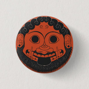 Badge Rond 2,50 Cm Art du grec ancien d'Apotropaic de méduse